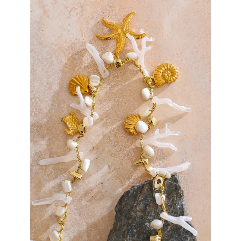 Collier Charms Coquillage Blanc