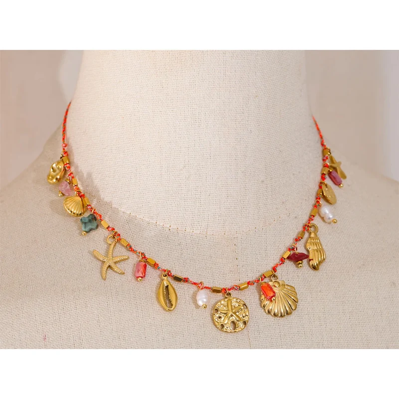 Collier Cordon Pendentif Coquillage