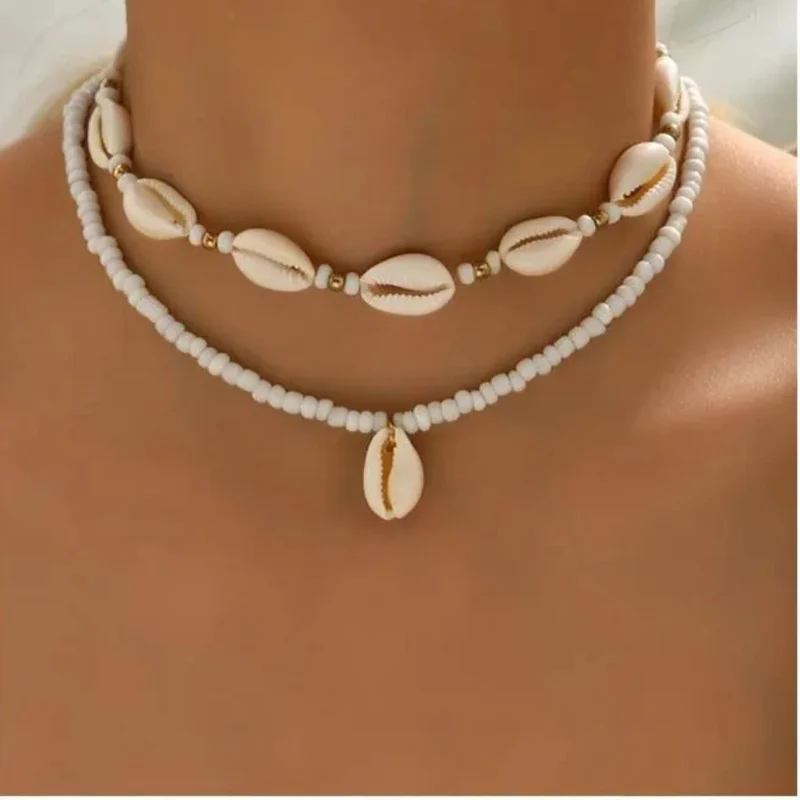 Collier Double Rang Coquillage