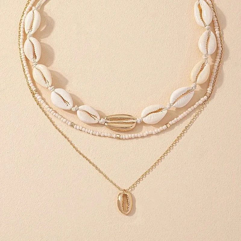 Collier Double Rang Coquillage