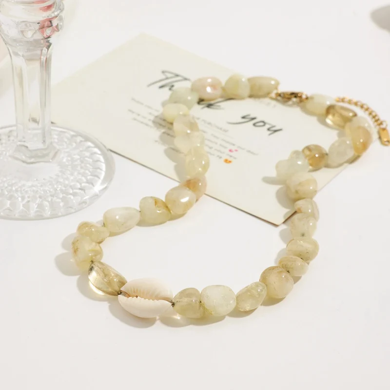 Collier Coquillage Pierre Naturelle