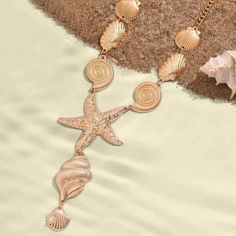 Collier en Y Coquillage Or