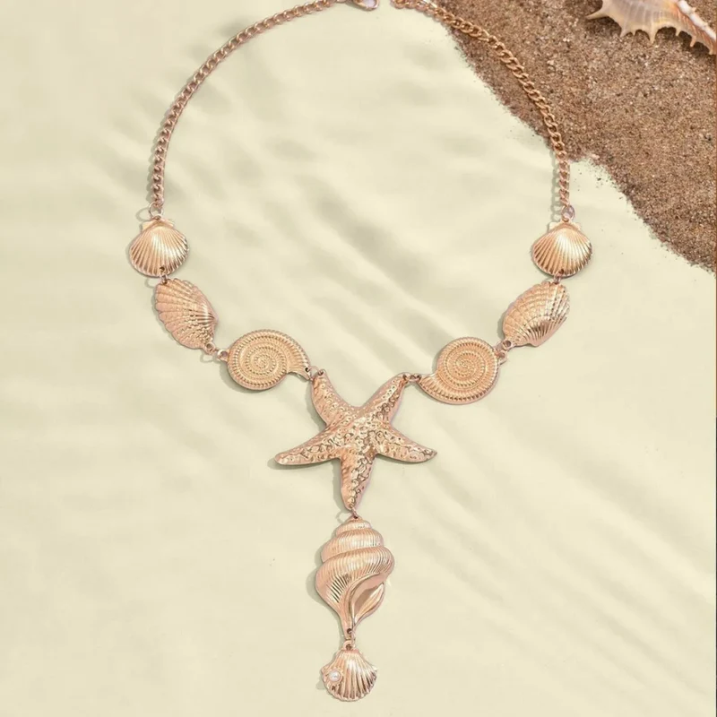 Collier en Y Coquillage Or