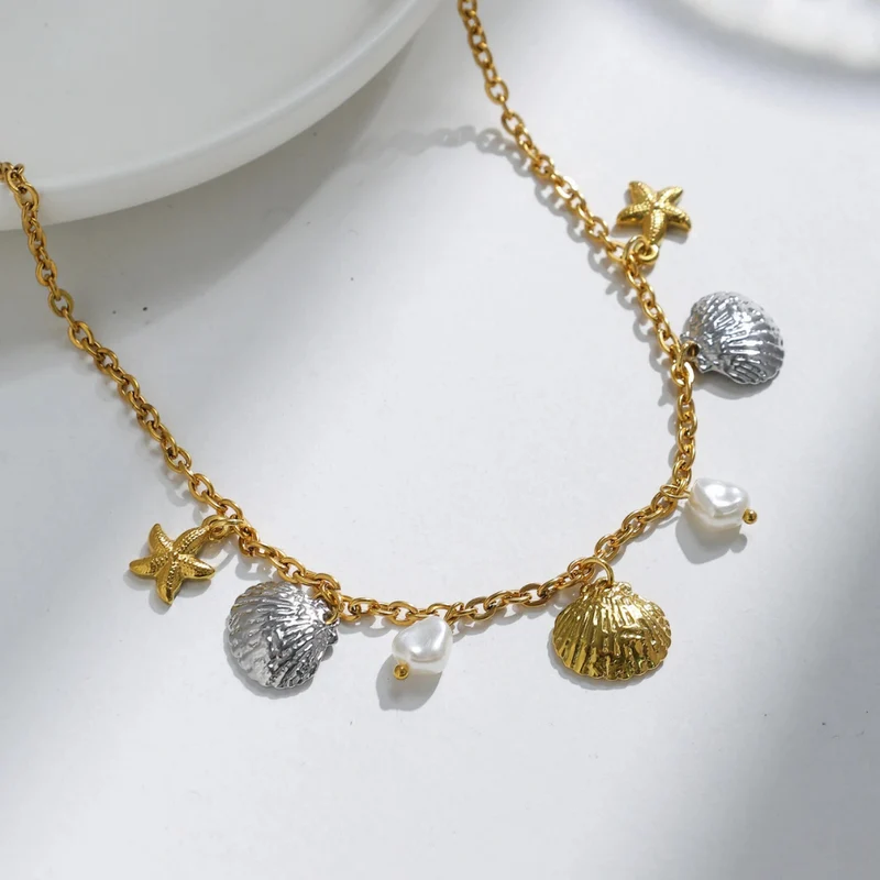 Collier Coquillage Bicolore