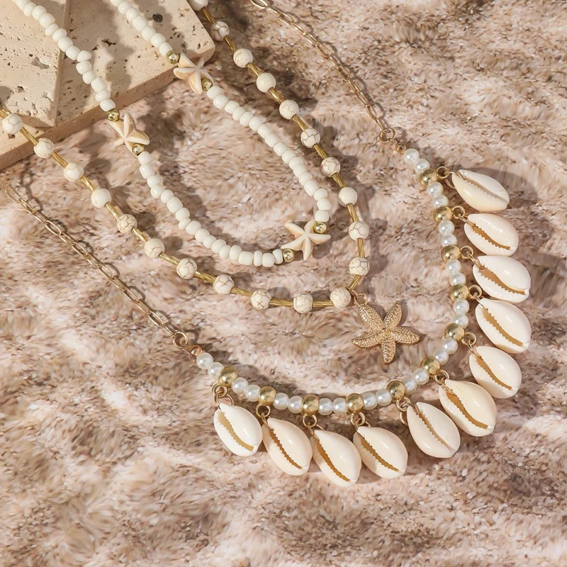 Triple Collier Coquillage