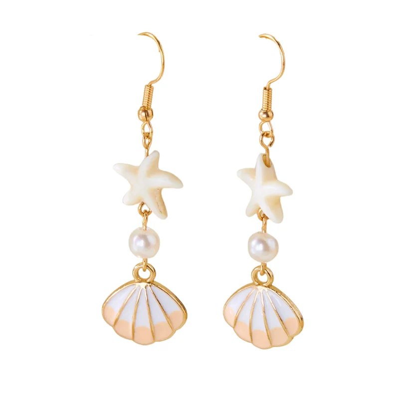 Boucles d'Oreilles Coquillage Étoile de Mer
