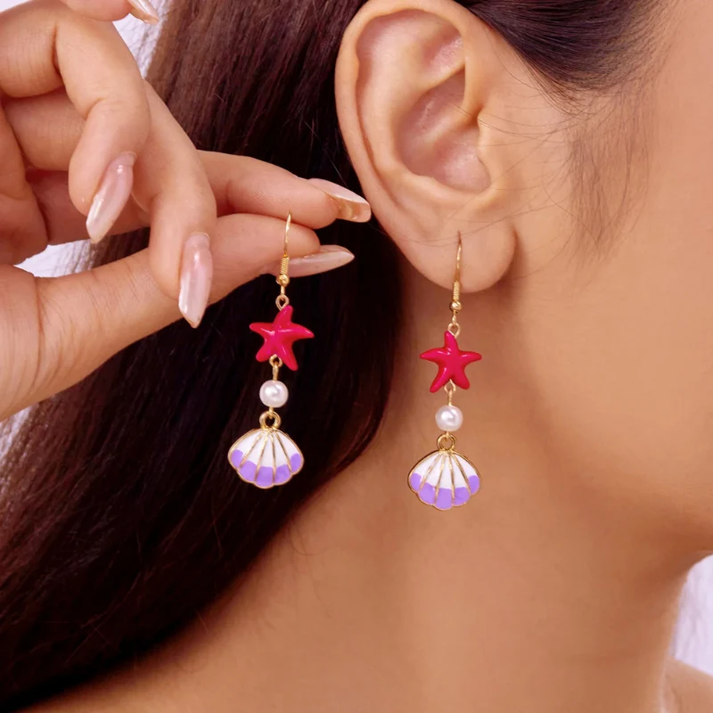 Boucles d'Oreilles Coquillage Étoile de Mer