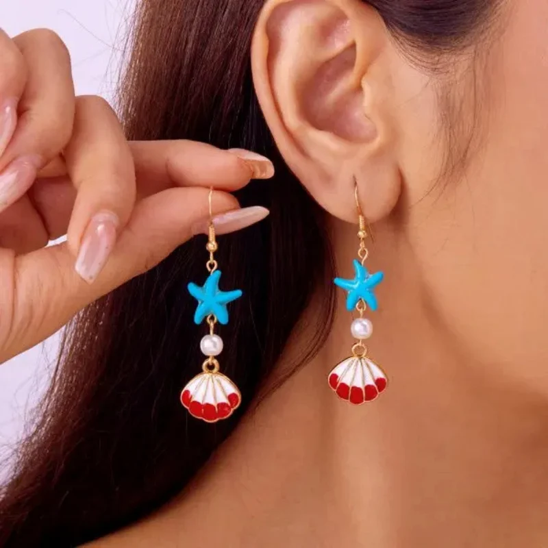 Boucles d'Oreilles Coquillage Étoile de Mer