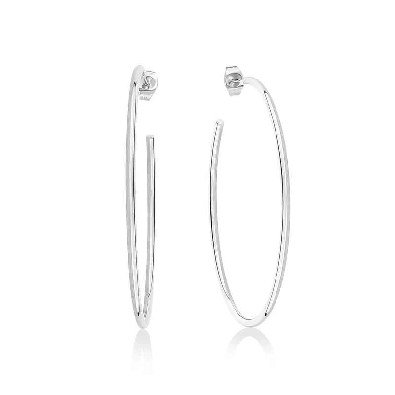 Boucles d'oreilles cerclées légères de 50 mm