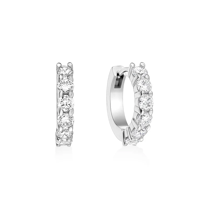 Boucles d'oreilles Huggie en zircon cubique 16 mm
