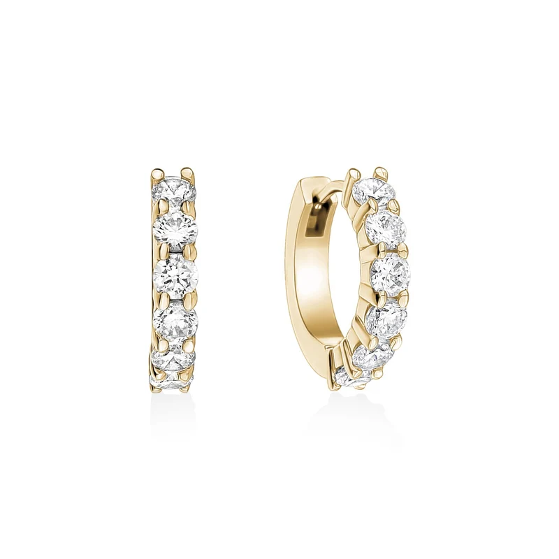 Boucles d'oreilles Huggie en zircon cubique 16 mm