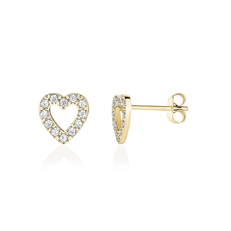 Boucles d'oreilles en forme de cœur en zircon cubique