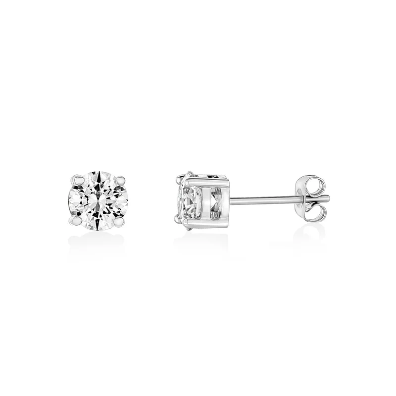 Clous d'oreilles en zircon cubique 6.5mm