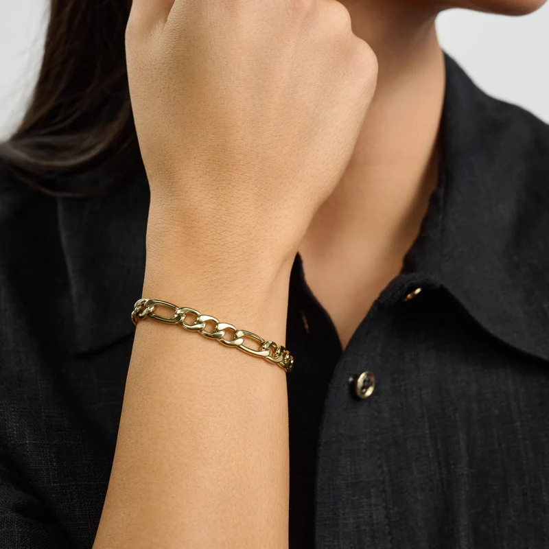 Bracelet à maillons Figaro de 7 mm