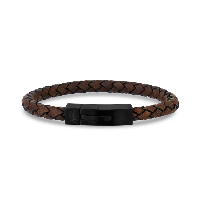 Bracelet en cuir brun foncé | 6MM