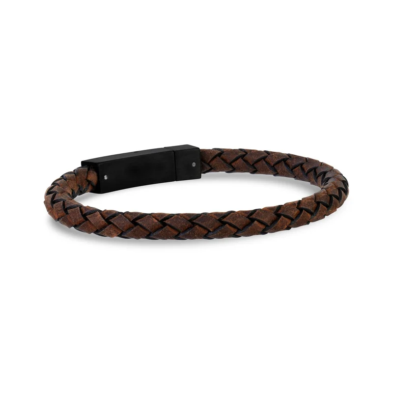 Bracelet en cuir brun foncé | 6MM
