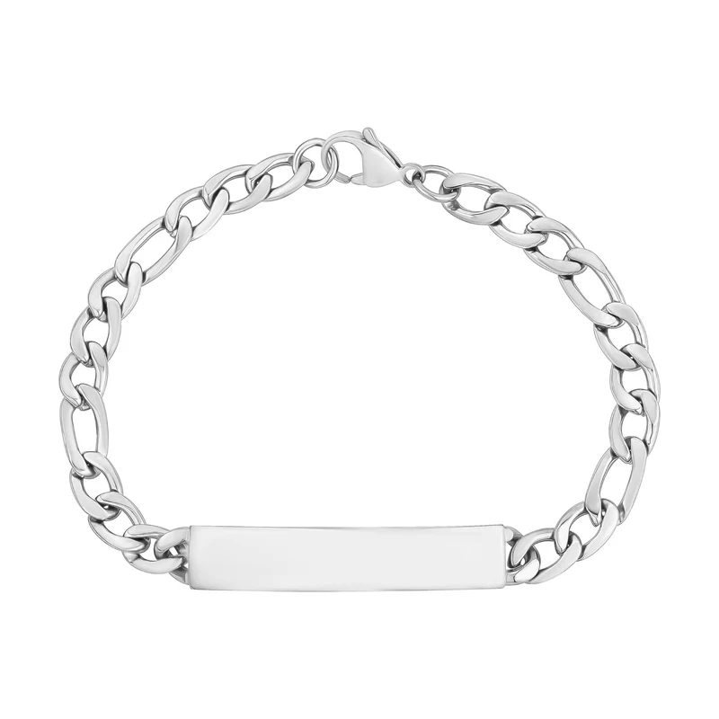 Bracelet d'identification à maillons Figaro de 7 mm