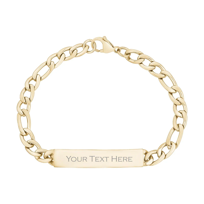 Bracelet d'identification à maillons Figaro de 7 mm