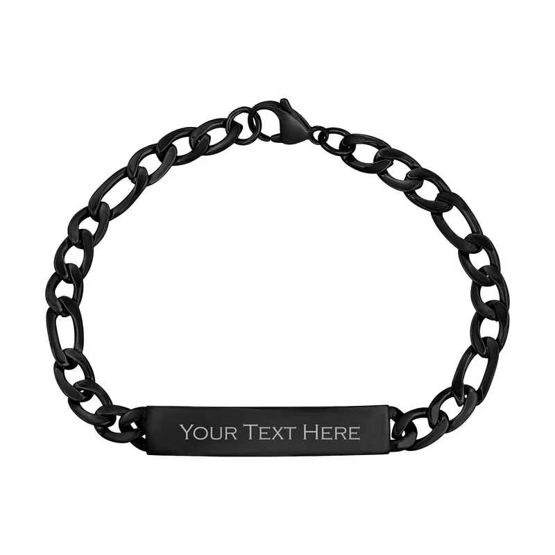 Bracelet d'identification à maillons Figaro de 7 mm