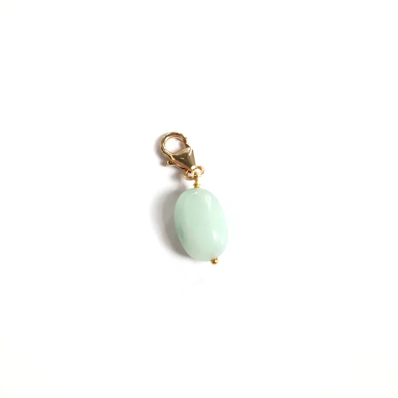 Charm "Amazonite ovale" plaqué or