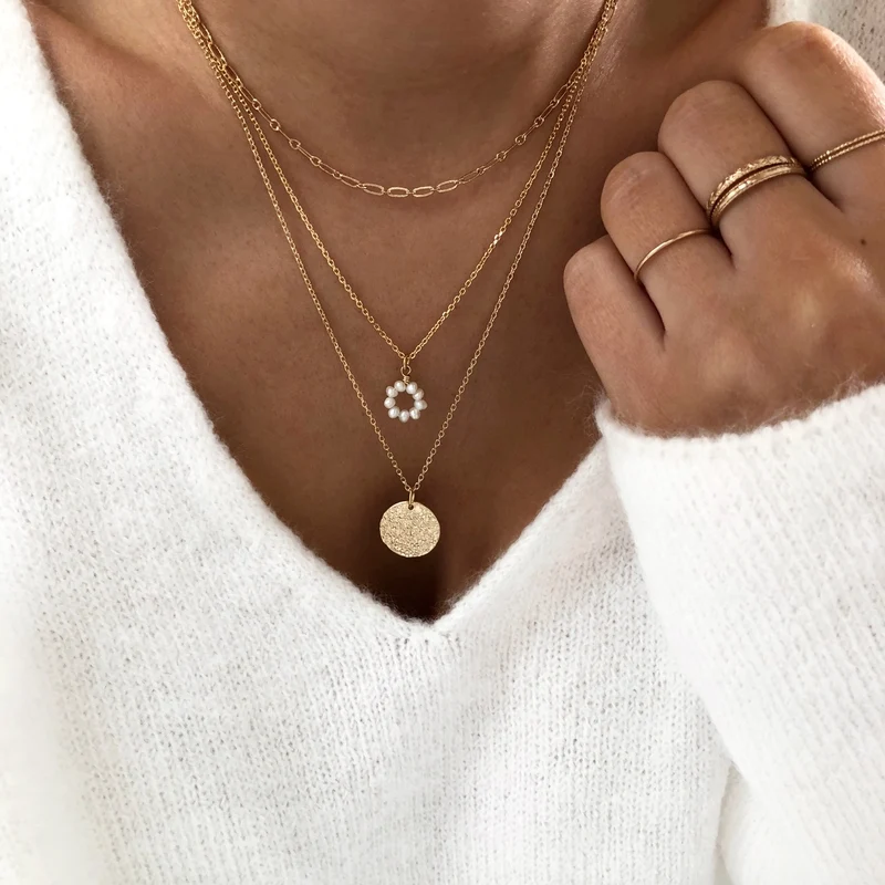 Collier "Hita" plaqué or