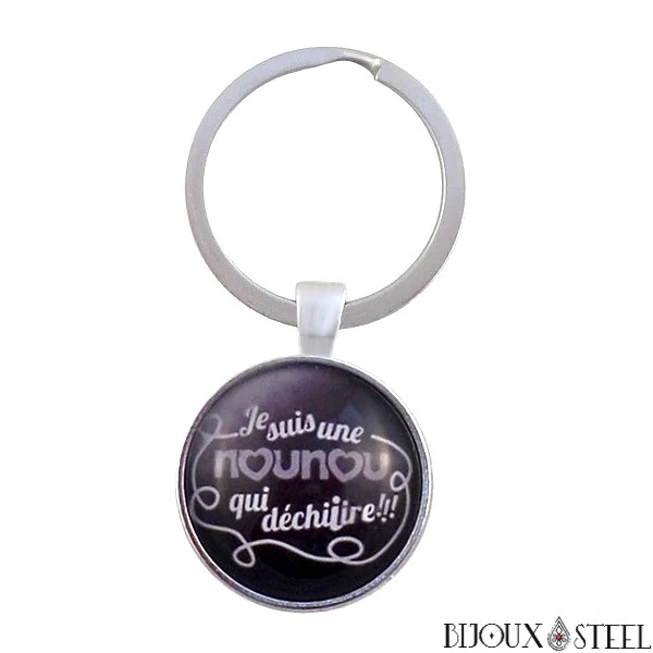 Porte-clés cadeau je suis une nounou qui déchire