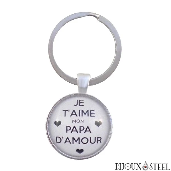 Porte-clés cadeau je t'aime mon papa d'amour