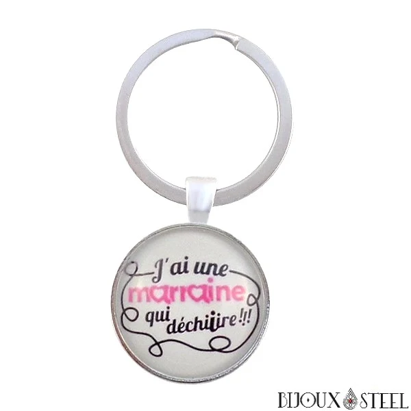 Porte-clés cadeau j'ai une marraine qui déchire