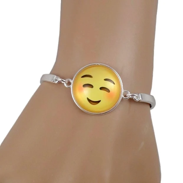 Bracelet argenté à Emoji - Émoticônes