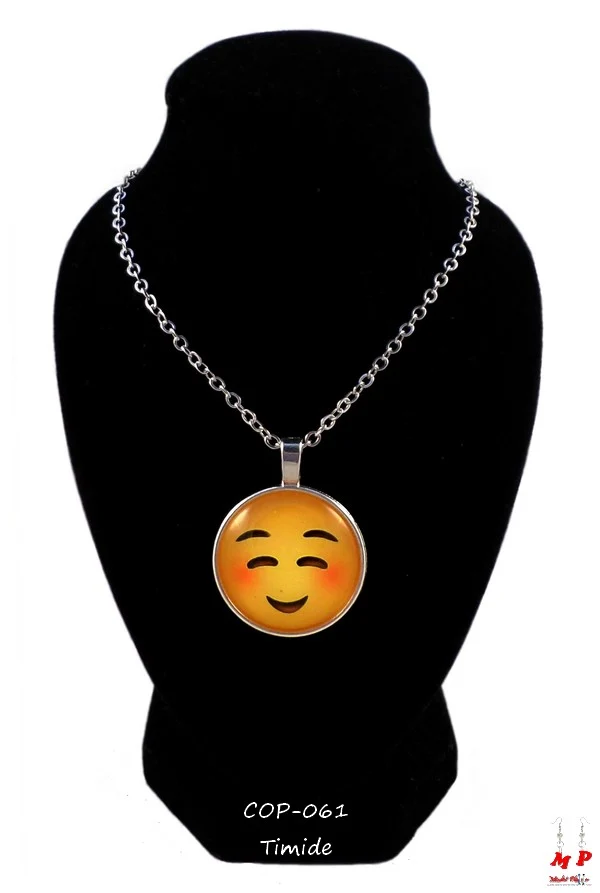Collier à pendentif rond à Emoji - Émoticônes