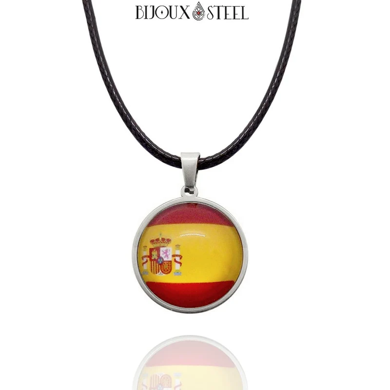 Collier à pendentif drapeau de l'Espagne