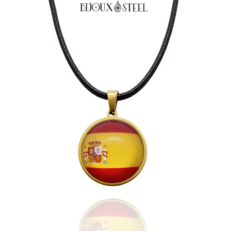 Collier à pendentif drapeau de l'Espagne