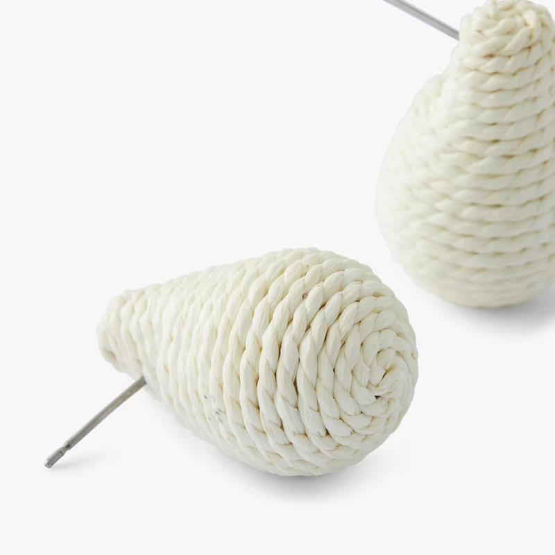 Boucles d'oreilles goutte en raphia Tropical Feel