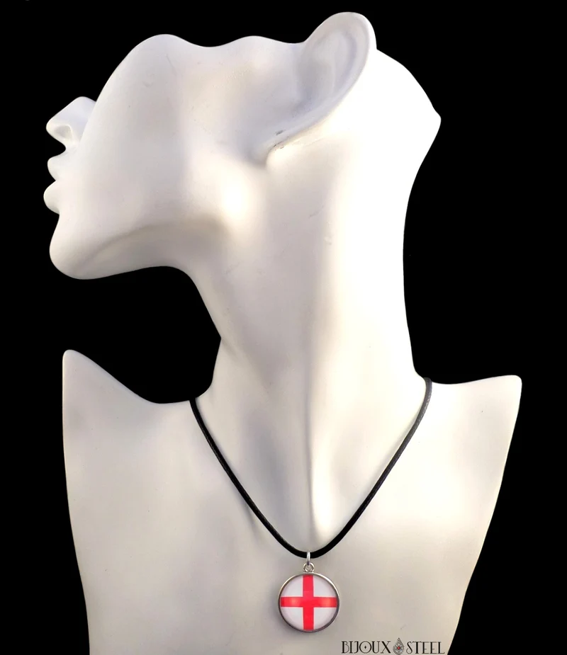 Collier à pendentif drapeau de l'Angleterre