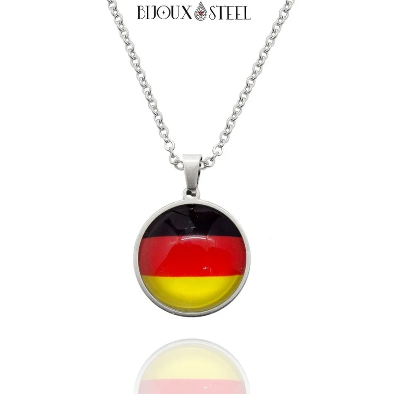 Collier à pendentif drapeau de l'Allemagne