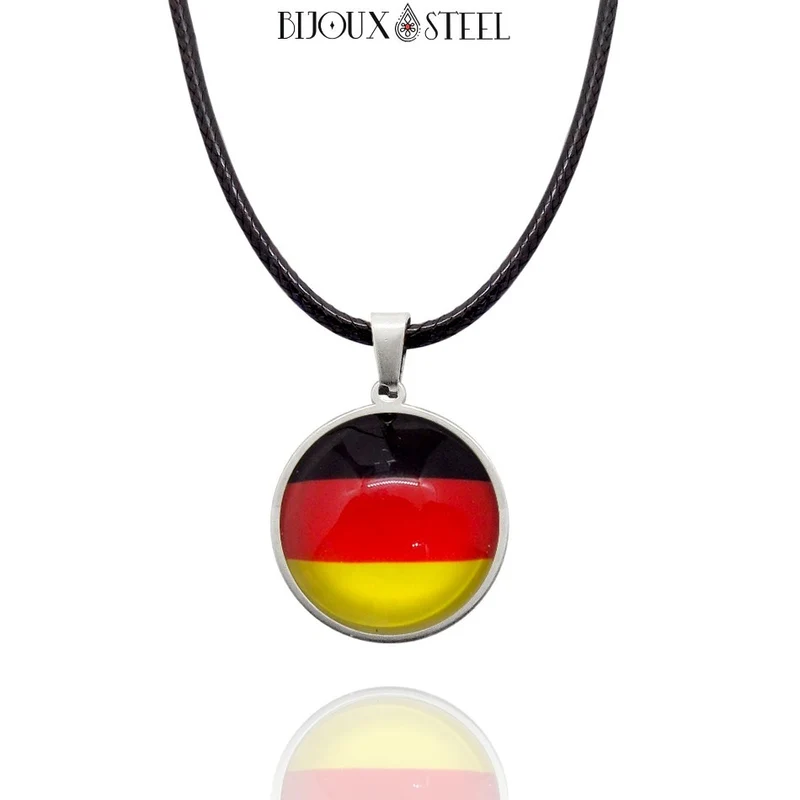 Collier à pendentif drapeau de l'Allemagne