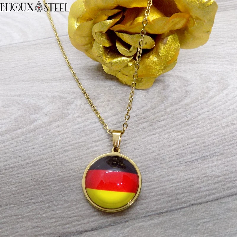 Collier à pendentif drapeau de l'Allemagne