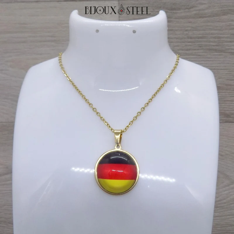 Collier à pendentif drapeau de l'Allemagne