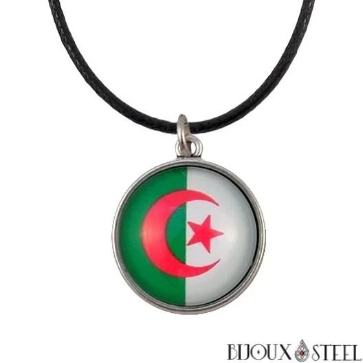 Collier à pendentif drapeau de l'Algérie