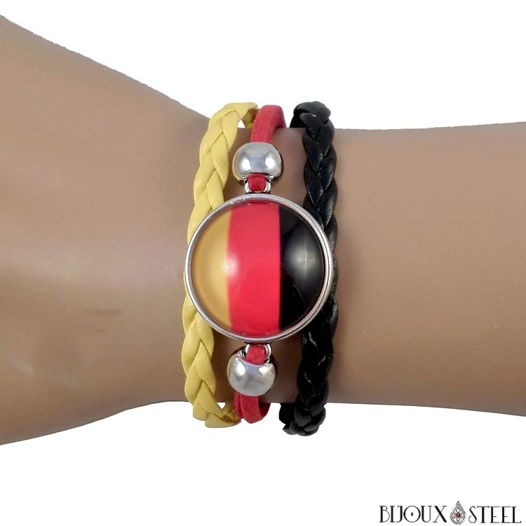 Bracelet à drapeau de l'Allemagne en simili cuir
