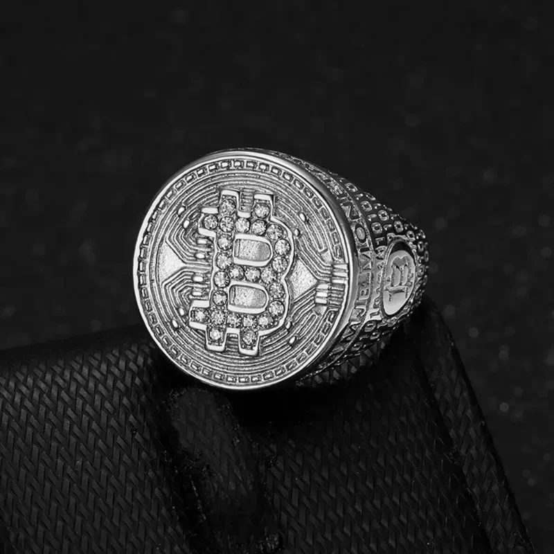 Chevalière Bitcoin Argent