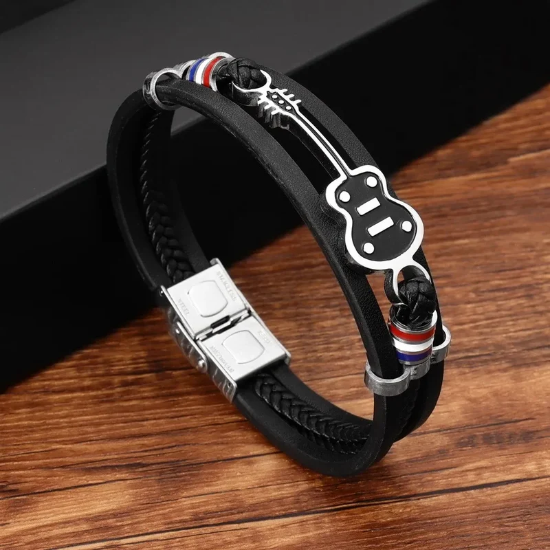 Bracelet Cuir Guitare