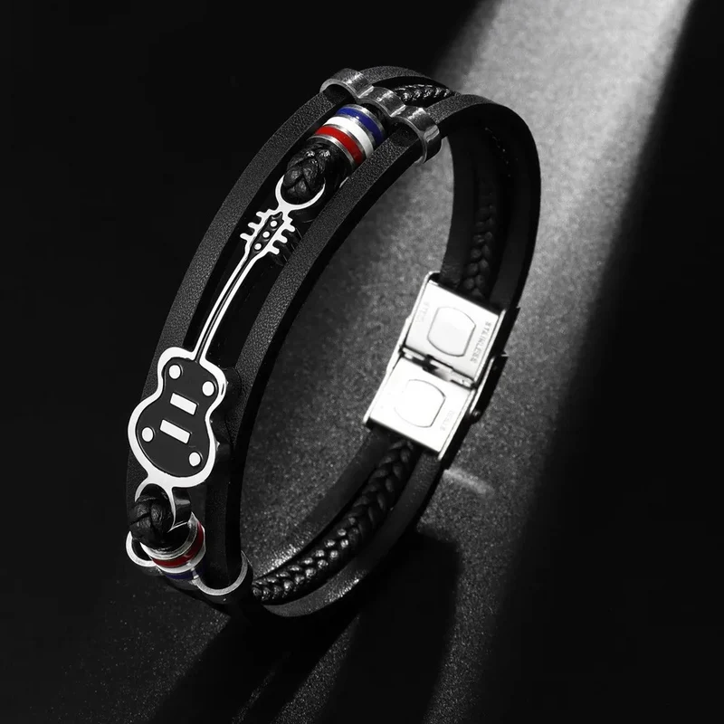 Bracelet Cuir Guitare