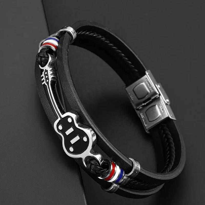 Bracelet Cuir Guitare