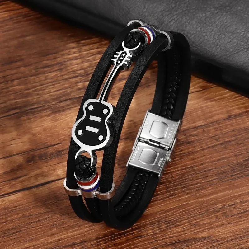 Bracelet Cuir Guitare