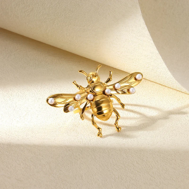 Bague Abeille Perles