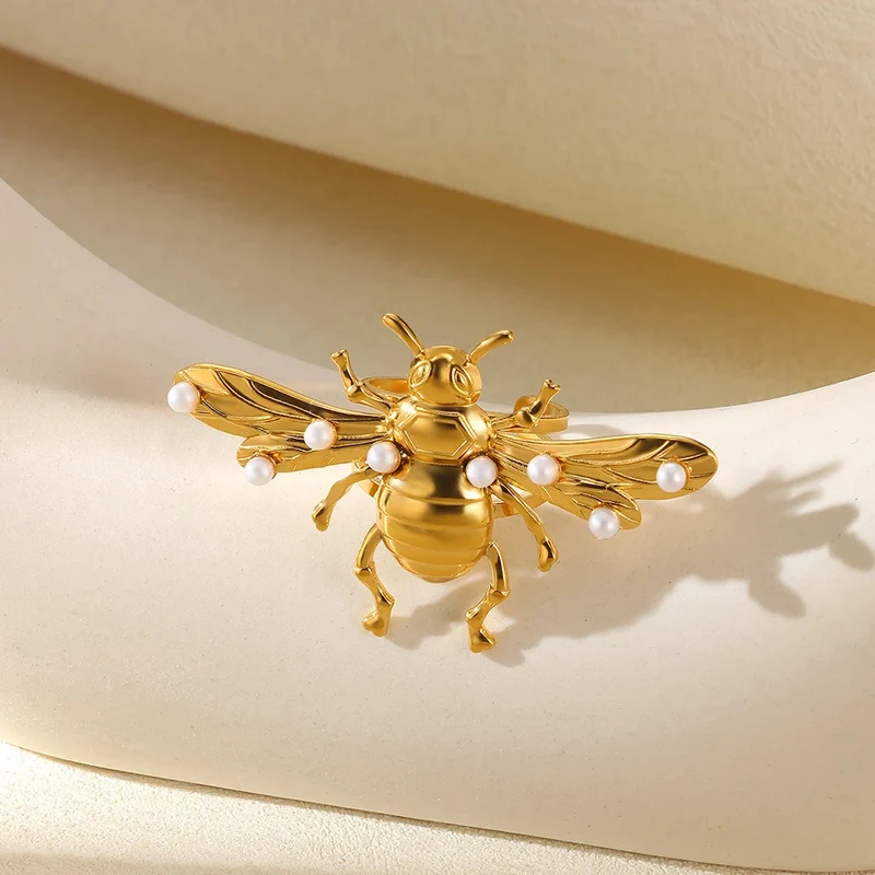 Bague Abeille Perles