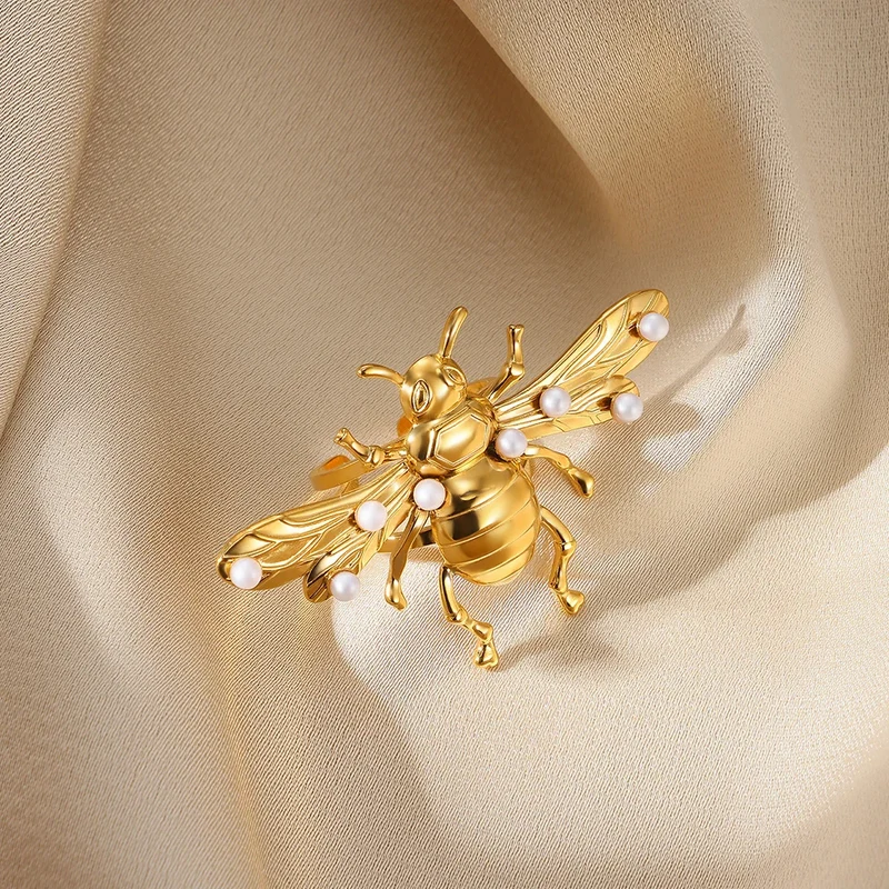 Bague Abeille Perles