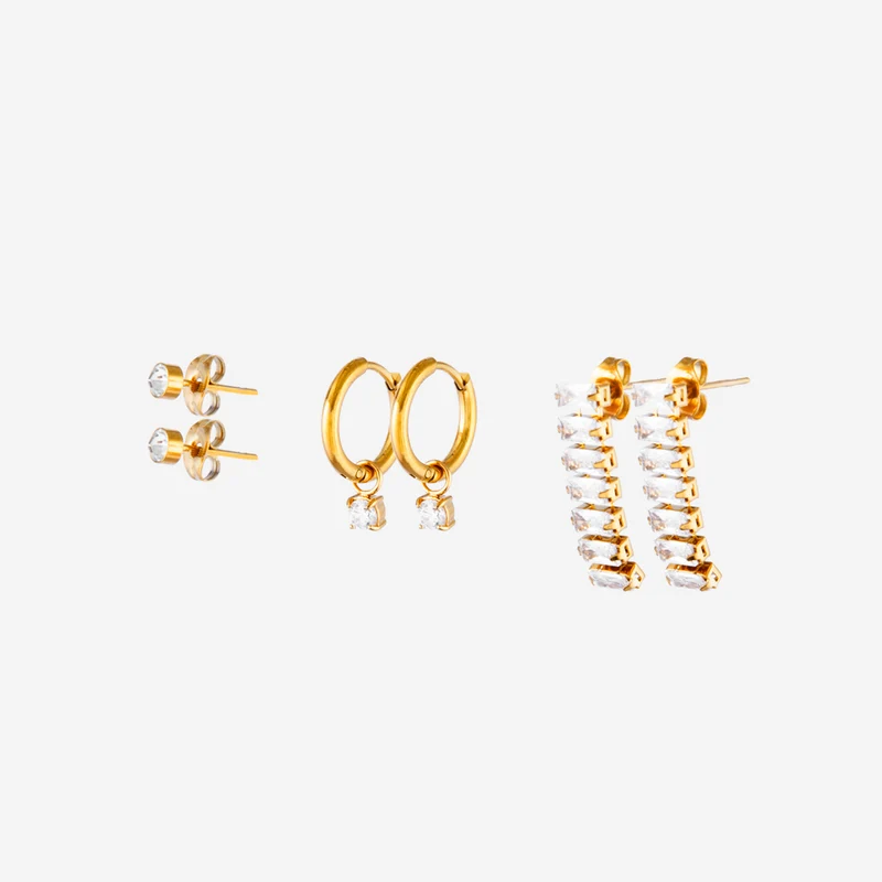 Boucles d'oreilles En Set Strass