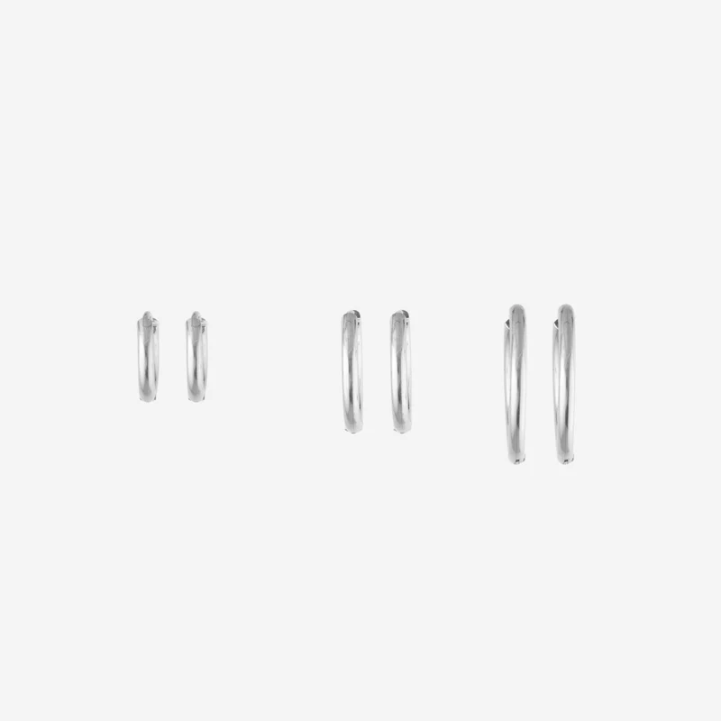Boucles d'oreilles Ronde Classique En Set